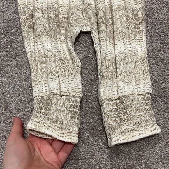 Kate Quinn Neutral Croc Smocked Jumpsuit - Picture 4 of 6